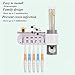 Prodara UV Toothbrush Holder, Toothpaste Dispenser Wall Mounted Toothbrush Sanitizer & Automatic Toothpaste Holder with 5 Toothbrush Sterilizer Holder for Kids and Adults(White)