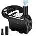 Winkeyes 160GPH Fountain Pump with 48” Lift, 8W Small Submersible Fountain Water Pump for Outdoor Indoor Tabletop Water Fountain, Aquarium, Fish Tank, Hydroponic, Pond, 6ft Power Cord, 2 Nozzles 