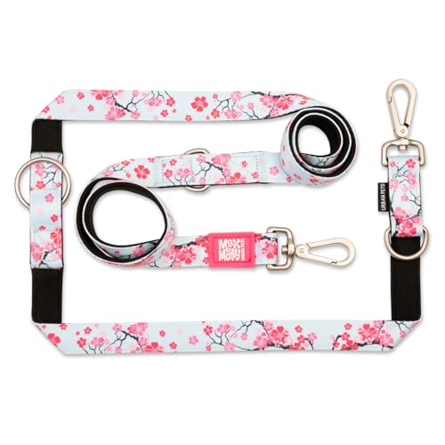 Max & Molly Multifunctionele hondenriem 2 m met 2 karabijnhaken, Cherry Bloom/XS schouderlijn, gevoerd, veilig en flexibel, comfort voor je trouwe metgezel