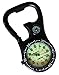 Klox Unisex Black Clip-On Carabiner Pocket FOB Watch Compass Bottle Opener for Doctors Nurses Paramedics Chefs Analog Display Quartz Movement K-FOB