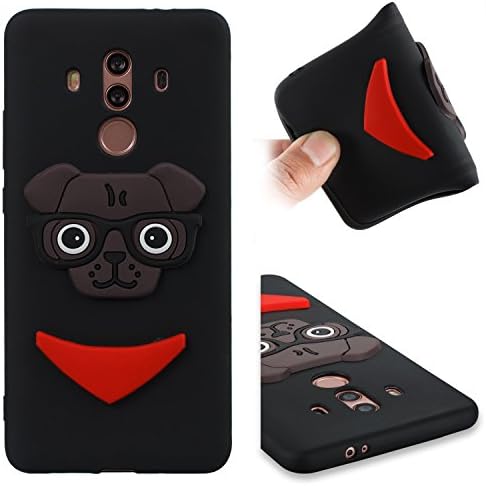HuaWei Enjoy 7 Plus Soft TPU Case,Y7 Prime Anti-scratch Phone Skin Y7 2017 Cute Glasses Dog Patch Style Protective Cover for Enjoy 7 Plus/Y7 Prime/Y7 2017/Nova Lite Plus