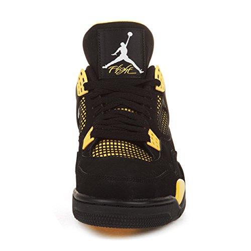 Nike Mens Air Jordan 4 Retro "Thunder" Black/WhiteTour Yellow Leather