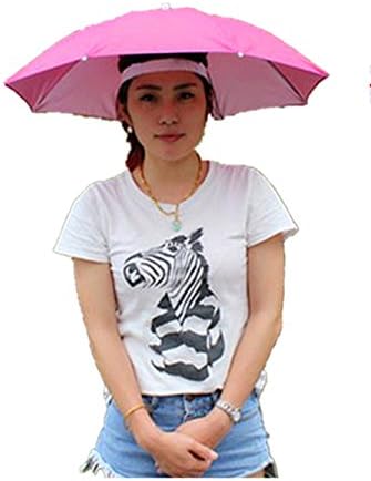 LILICAT Foldable Sun Umbrella Hat， New Outdoor Foldable Sun Umbrella Hat Golf Fishing Camping Headwear Cap Head Hat Fashion Casual Sunscreen Artifact (Random Color)