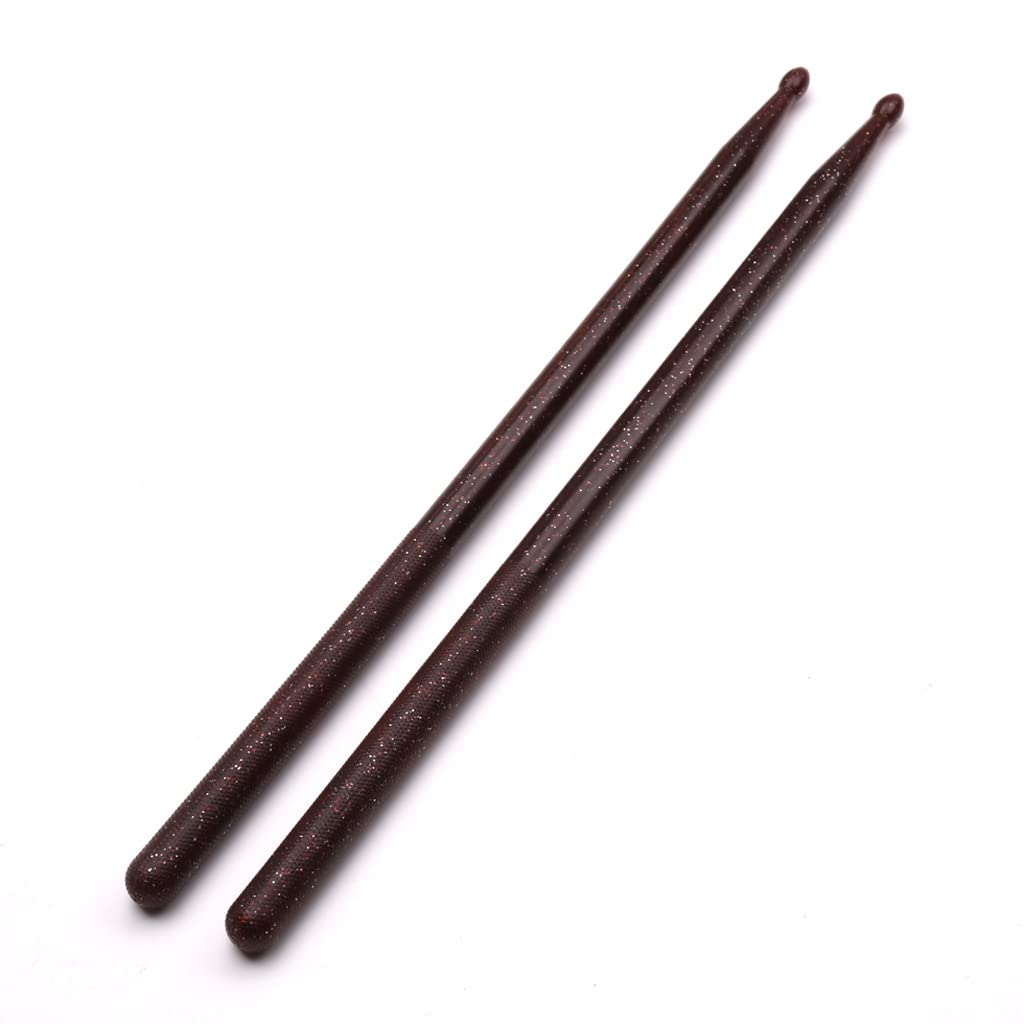 Nylon Drumsticks 5A 1 pair with ANTI-SLIP Handles for Drum Light Plastic Exercise 1 Pair Drum Sticks for Kids Adults Musical Instrument Percussion Accessories #Coffee Glitter