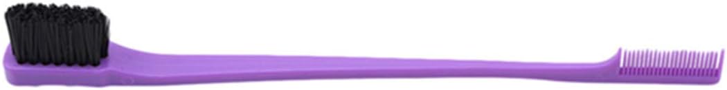 Underleaf 1pcs Beauty Double Sided Edge Control Hair Comb Eyebrow Brush Hair Styling Tool(Purple)