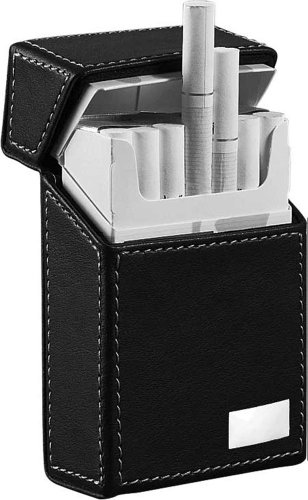 Visol Products Migo Leather Cigarette Pack Holder, Regular Size, Black