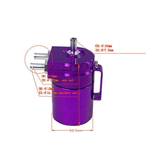 Primecooling Baffled Billet Aluminum Oil Catch Tank Can Reservoir Tank Universal ( Purple )