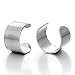 2pcs Silver Color Stainless Steel Ear Cuff Ear Clip Non-Piercing Clip On Earrings for Men and Women