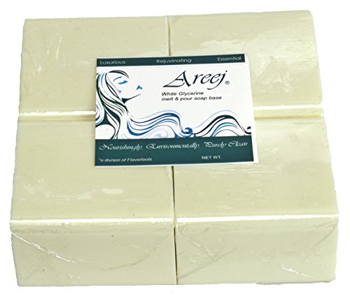 Areej Hypo-Allergenic Biodegradable White Glycerin Soap Base made with 100% Pure Natural Glycerin - 5 Pounds
