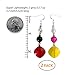 Sparkle Beyond Red and Yellow Dangle Earrings Set - Hypoallergenic Dangle Long Earrings for Women