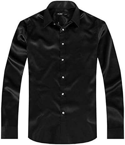 CIC Collection Trihs Men's Solid Shiny Dance Prom Dress Shirt Multi-Color