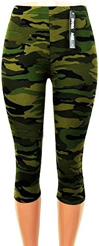 Moda Age Women’s Ultra Soft Brushed Best Patterned Printed Leggings - Regular Sizes (Size 0-14) (Plus (Size 16-24), Camouflage)