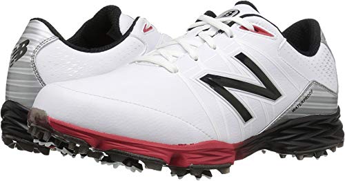 New Balance Men's nbg2004 Golf Shoe, White/Red, 12 D US