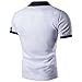 Ecurson Men's Classic Jersy Polo Short Sleeve T Shirts (L, White)