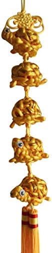 KNOT LOVE Golden Turtle Chinese Charm Home Hanging Ornaments Home Decor Decoration Gift