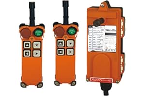 KONGSEN F21-4S Hoist Crane Remote Control Wireless Transmitter AC/DC 65-440V Stop Button 6 Key Switch 2 Transmitter+1 Receiver