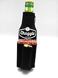 Chuggie Beer Bottle with Two Pockets - Holds Cigarette and Lighter, Phone, Keys, 3mm Neoprene (Black)