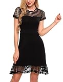 Zeagoo Women's Mesh Fit and Flare Dress Short Party Cocktail Dress