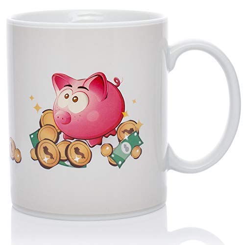 InGwest Home. New Year Pig Mug. Changing Color Mug. Heat Sensitive Mug. I want Coffee and I want Money!