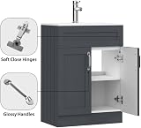 BELOFAY 500mm Floor Standing Vanity Unit with Basin Crawley Grey view 7