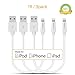 Kinps Apple MFi Certified Lightning to USB Cable 1ft/0.3m iPhone Charger Cord Super Long for iPhone 7 / 7 Plus / 6S / 6S Plus / 6 / 6 Plus / SE / 5S / 5, iPad Pro / Air / Mini (White, 3 Pack)