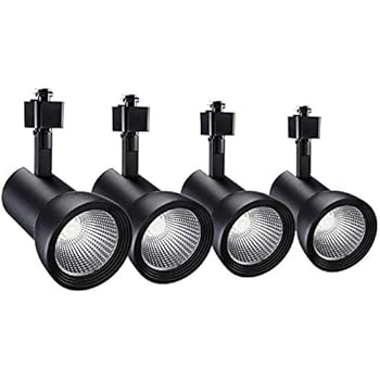 LEONLITE 18W Aluminum LED Track Lighting Heads, 1400lm Dimmable CRI90+, H Type Spotlight, Energy Star & ETL Listed, 4000K Cool White, for Wall Exhibition Lighting, 5 Years Warranty, Black, Pack of 4
