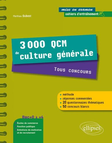 3000 QCM de culture générale