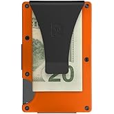 Ridge Wallet for Men - Slim Minimalist Compact Wallet and Card Holder, RFID Protected Front Pocket Wallets for Men with Integrated Money Clip (Basecamp Orange)