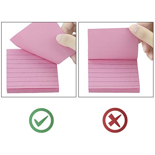 JPSOR 15Pads Colorful Lined Sticky Notes Set, Memo Notes, Self-Stick Notes, 10Pads 3" x 3", 5Pads 6" x 4", 5 Colors - Thumbnail 4