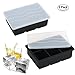 Maconee Ice Cube Trays 2 Pack Easy Release with Lids, 2 Inch Large Silicone Ice Mold Maker Perfect for Whiskey Bourbon Cocktail(Black)