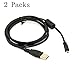 SN-RIGGOR 2 Packs Replacement Nikon UC-E6 / UC-E16 / UC-E17 USB Cable Cord Lead Battery Charger - Supports Charging in Select Models for Most Coolpix Digital Camera (Models Stated Below)