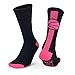 ChalkTalkSPORTS Athletic Half Cushioned Crew Socks | Mid Calf | Basketball Superelite | Black/Pink