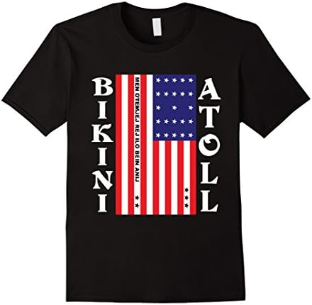 Mens Bikini Atoll Sideways Flag T-Shirt Large Black