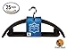 Jungle Shack Non-Slip Slim Velvet Hangers, Black (Pack of 25)