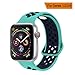 YC YANCH Greatou Compatible for Apple Watch Band 38mm,Soft Silicone Sport Band Replacement Wrist Strap Compatible for iWatch Apple Watch,Series 3/2/1,Sport,Edition,S/M,Turquoisemid Midnightblue