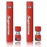 Trendiees 2 Pack - Juul Skin Wrap Vinyl Sticker Decal | JUUL Charger Skin & Prep Pad - Supreme Red
