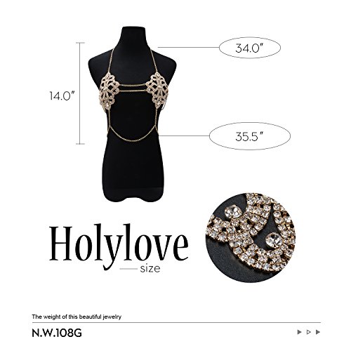 Holylove 2 Color Sexy Body Chain Bikini Bottom Underwear Jewelry for Women Hot Summer Day Beach Vacation Pool Party Clubwear Fashion with Gift Box (Gold-BN02)