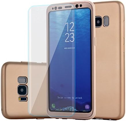 Samsung Galaxy S8 Plus case, Ultra-thin Full Body Coverage Protection Hard PC+TPU case 360 All Round non slip Shockproof Removable Hybrid case[Built-In Screen Protector] for galaxy S8 Plus(gold)