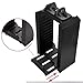 KONKY – PS4 Game Storage Tower Controller Charger, Multifunctional Detachable Playstation 4 Console Vertical Stand & CD Game Disk Holder, Blue-Ray Films Storage & PS4 Dual USB Fast Charging Dockthumb 2