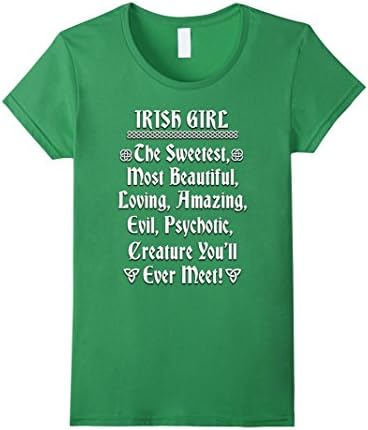 Women's Irish Girl Quote T-shirt XL Grass