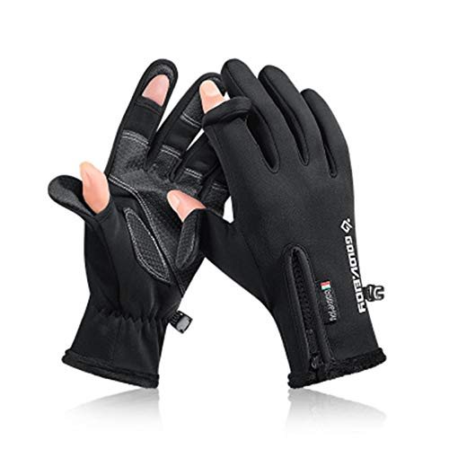 Angelhandschuhe Radfahren Winterfischen Undichte Finger Outdoor Sports Winddicht Zipper Touchscreen Männer und Frauen… – Bild 3