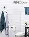 PIPE DECOR Robe and Towel Single Hook Kit Heavy Duty DIY Style, Rustic and Chic Industrial Iron Pipe with Electroplated Black Finish, Wall Mounted, Mounting Hardware Included, Oil + Rust Free (3)