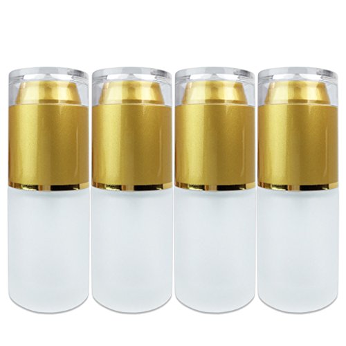 ( 4 Pieces) 1oz / 30ml Gold Frosted Glass Spray Bottle with Fine Mist Sprayer and Cap for Travel Perfume, Cologne, Essential Oils Alcohol and Other Liquids