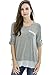 Bearsland Women's Long Sleeves False 2 Pieces Breastfeeding and Nursing Top,Gray,Large