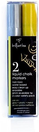 Mega Pack of Liquid Chalk Markers, Reversible Chisel and Round Tip, Use For Menus, Bistro Boards, Storefront Windows (2)