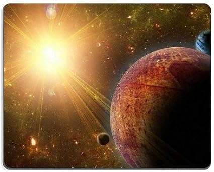 Amazon 惑星のマウスパッド マウスパッド惑星の衛星と地球表面からの宇宙の概要抽象的なイラストマットデスクトップノートパソコンのゲームマウスパッド Yanteng マウスパッド 通販