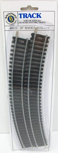 Bachmann 44102 HO 18" Radius Curve Track (4 Pcs)