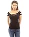 PattyBoutik Women Cut Out Stretch Blouse Top (Black Small)