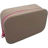 zaoalife Portable Large Capacity Square Silicone Cosmetic Bag, Travel Waterproof Wash Bag Zipper Pouch Toiletry Bag