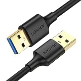 UGREEN USB 3.0 A to A Cable Type A Male to Male Cable Cord for Data Transfer Hard Drive Enclosures, Printers, Modems, Cameras (1.5FT)
